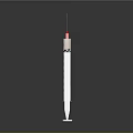 Medical Syringe With Clear Barrel Red Plunger And Measurement Markings On Black Background