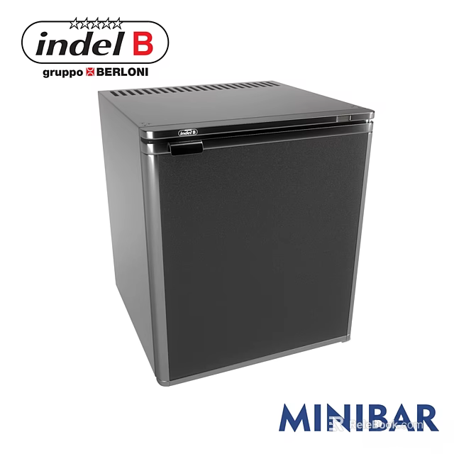 Black Compact Mini Fridge For Kitchen Use As Essential Cookware Appliance 3d model 