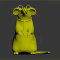 Cartoon Mouse Character Wearing Round Glasses And Red Scarf Standing Pose