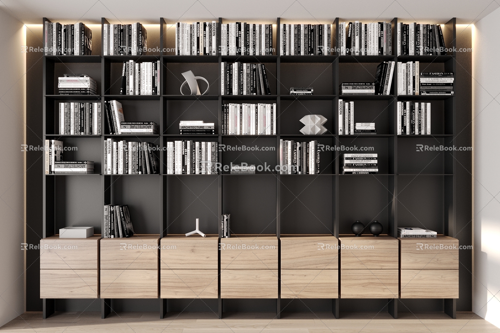 Modern bookcase model