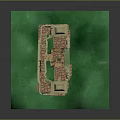 Cartoon Scene Featuring Small Building Structure Green Hills Steps And Decorative Columns