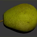 Fresh Yellow Spotted Pear On Dark Background With Reflection Surface 3d model