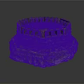 Ancient Circular Stone Architectural Structure with Multi Tiered Base and Arched Openings in Classical Design