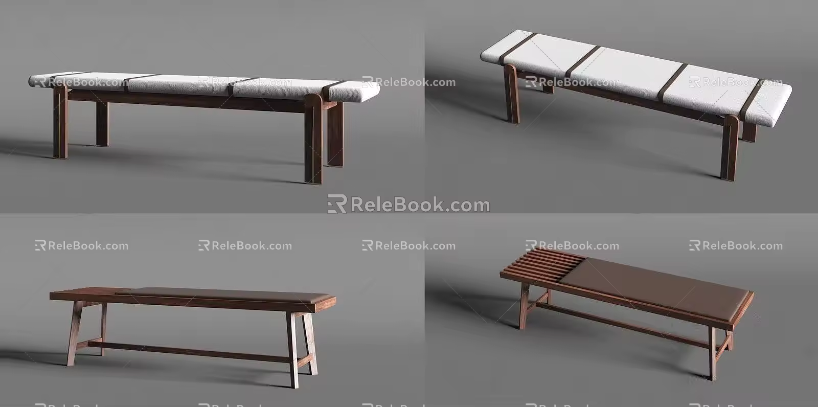 New Chinese Style Bench 3d model