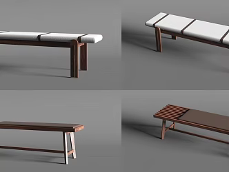 New Chinese Style Bench 3d model