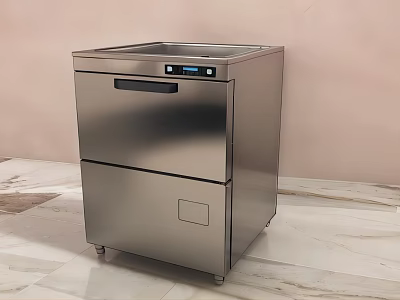 Sleek Stainless Steel Dishwasher With Digital Control Panel In Modern Kitchen 3d model