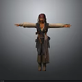 A Man In Pirate Costume With Bandana Beard Belt Boots And Outstretched Arms