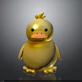 Cute Yellow Duck Figurine With Orange Beak And Small Feet Design