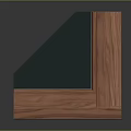 Natural Scenic View Framed By Wooden Window With Clear Glass Panel