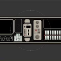 Modern Bolter Control Panel With Dual Display Screens And Tactile Buttons