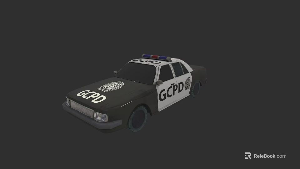 GCPD Police Car With Emergency Lights And Logo On Body 3d model 