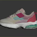Kids Breathable Mesh Shoes Pastel Pink Blue Green Velcro Strap Air Cushion Sole