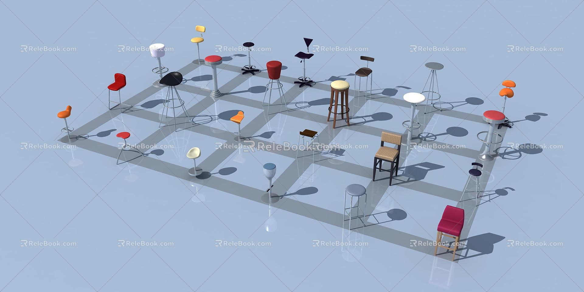 Modern Bar Stool Bar Chair Stool 3d model