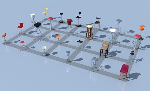 Modern Bar Stool Bar Chair Stool 3d model