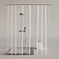 Modern Shower Head with Handheld Sprayer Transparent Partition and Drainage Board