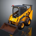 Yellow Skid Steer Loader with Front Bucket and Dirt Marks Construction Vehicle 3d model
