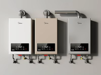 Midea Wall Mounted Water Heaters With Three Colors And Temperature 3d model
