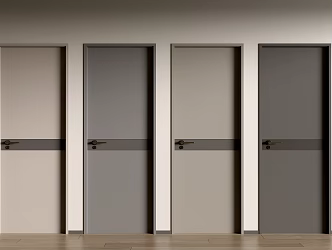 Modern Single Door Bedroom Door Wooden Door 3d model
