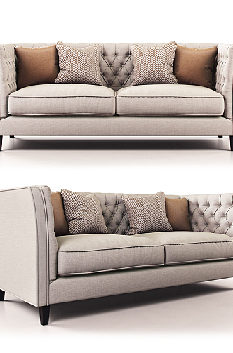 American double sofa brand double sofa 3d model