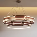 Elegant Modern Chandelier With Double Circular Metal Frame And Warm LED Lighting Design