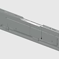 Gray Elongated Metal Mechanical Component With Structural Holes And Connection Points 3d model