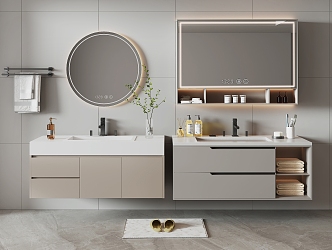 modern sink bathroom cabinet 3d model