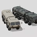 Two Large Military Tanker Trucks With Beige And Camouflage Truck Exterior Design