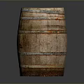Vintage Wooden Barrel With Rustic Metal Hoops And Aged Texture For Home Decor