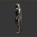 Medieval Metal Full Body Armor With Helmet Chest Plate And Red Cape