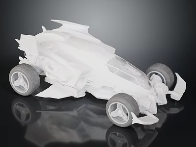 White Concept Car Model With Futuristic Aerodynamic Design And Wing Like Structure 3d model