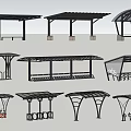 Various Modern Canopy Designs Featuring Metal Frames and Transparent Roofs