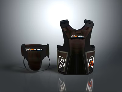 Game Movie Character Protective Armor Vest And Small Gear With Astraea Logo Design 3d model