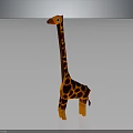 Cute Spotted Giraffe Toy With Long Neck Orange Brown Fur Red Mouth On Gray Background