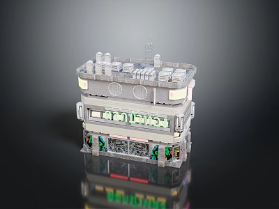 Detailed Multi Storey Building Model With Commercial Shopfronts Window Details And Top Floor Decorations 3d model