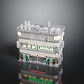 Detailed Multi Storey Building Model With Commercial Shopfronts Window Details And Top Floor Decorations