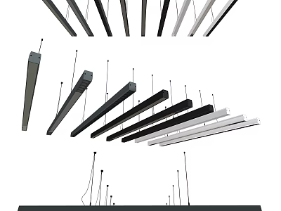 Modern Long Linear Pendant Lights With Various Designs For Interior Decoration 3d model