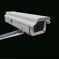 White Outdoor Projection Security Camera With HD Lens And Mounting Bracket 3d model