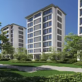 Modern Residential Building With Contemporary Exterior Surrounded By Green Trees And Lawns
