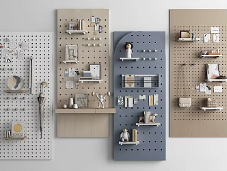 Hole Board Wall Decoration Pendant Clothing Luggage Book Decoration Storage Rack Decorative Board Clothes Hook Wall Decorative Board 3d model