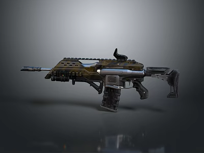 Futuristic Tactical Rifle With Advanced Scope Ergonomic Grip Metallic Finish And Tactical Components 3d model