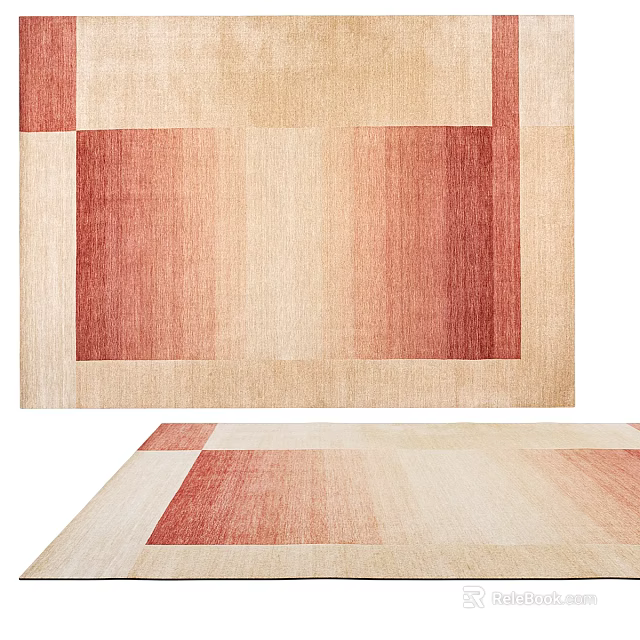 Square Area Rugs With Geometric Patterns And Warm Color Schemes 3d model
