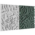 Modern 3D Textured Wall Panels With Abstract Wave Design In White Gray Brown