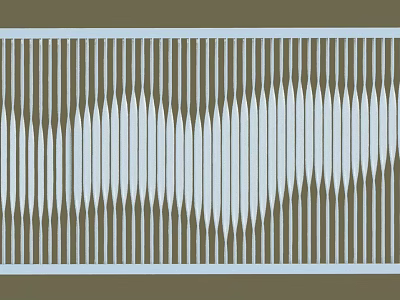 Decorative Screen With Brown And White Vertical Stripes Creating Geometric Wavy Patterns 3d model