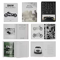 Classic Car Books Featuring Rolls-Royce BMW Motorcycle Covers And Open Pages