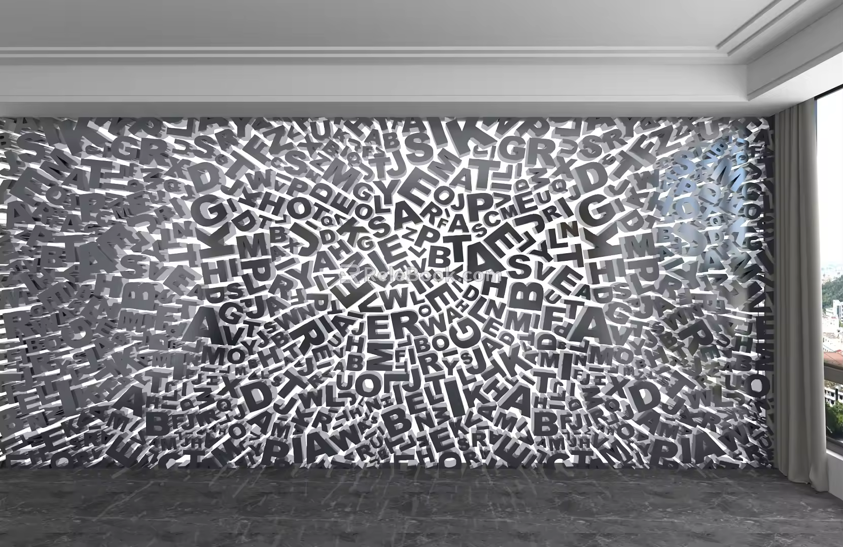 Modern background wall 3d model