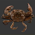 Whole Cooked Brown Crab With Shiny Shell Large Claws And Legs
