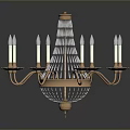 Elegant Vintage Lighting Fixture Set With Brass Frame Candle Shaped Bulbs And Transparent Glass Accents