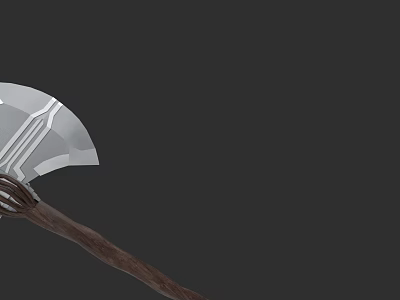 Medieval Battle Axe With Sharp Metal Blade And Wooden Handle Design 3d model