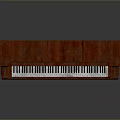 Vintage Red Upright Piano With Ornate Carvings And Wooden Cabinet Design