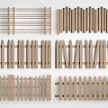 Various Styles of Wooden Railings with Different Designs for Outdoor Garden Fence
